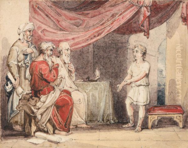 Christ Preaching to the Elders in the Temple Oil Painting by John Martin