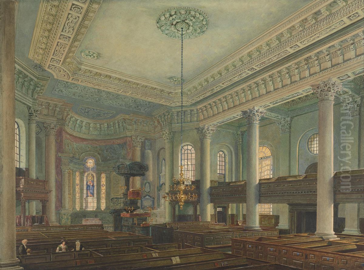 St. Paul's, Deptford Oil Painting by George Johann Scharf