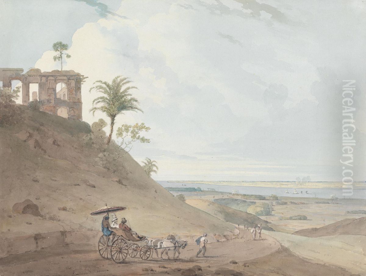 Ruins on Pir Pahar, near Monghy, Bihar Oil Painting by Thomas Daniell