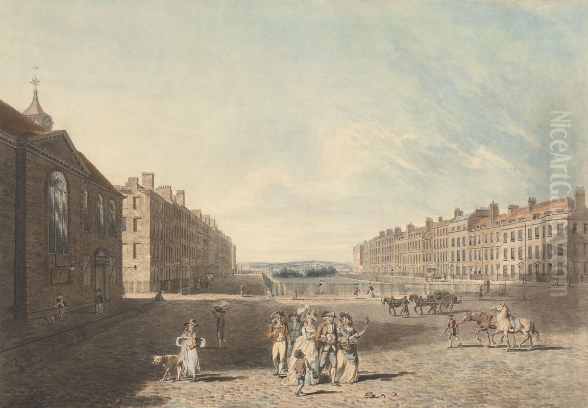Queen Square, London Oil Painting by Edward Dayes