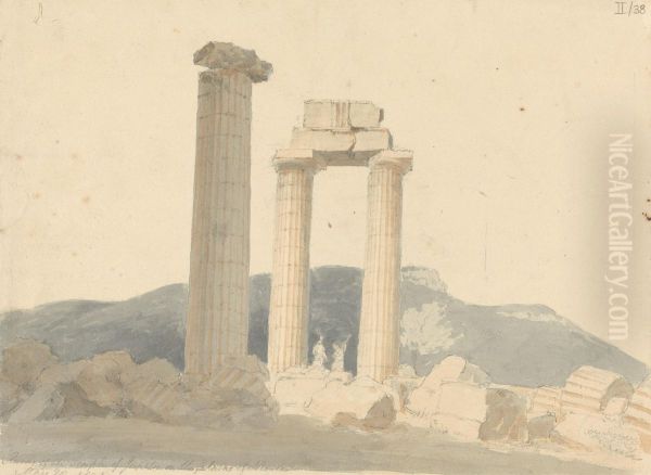 Ruins of the Temple of Jupiter on the Plains of Nemea Oil Painting by Robert Smirke