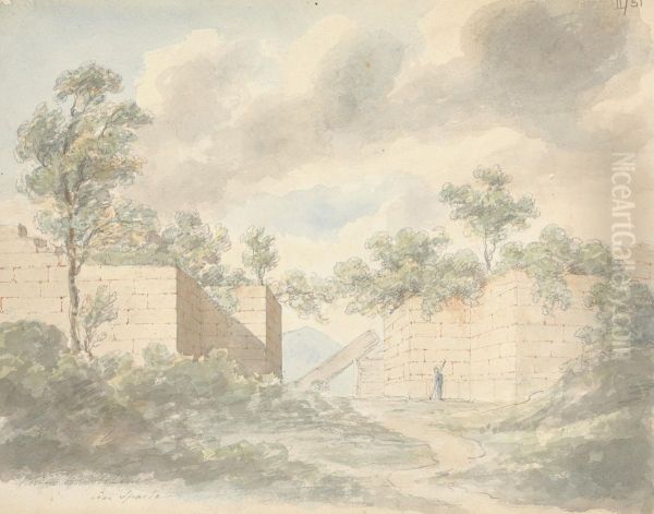Ruins of Messenia Near Sparta Oil Painting by Robert Smirke