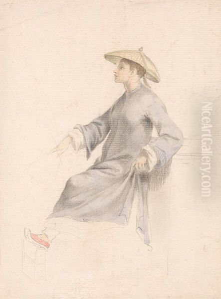 A Chinese Girl Oil Painting by William Alexander