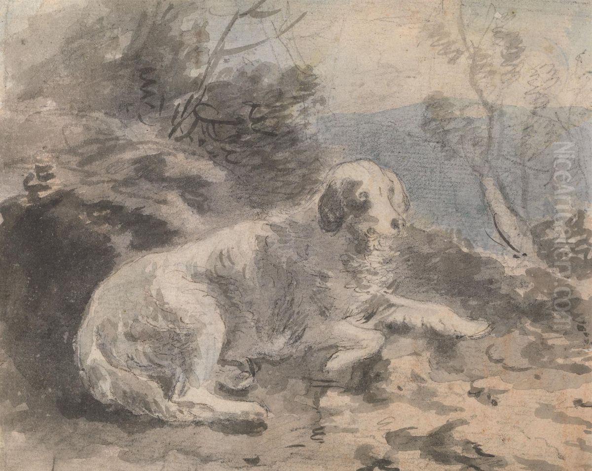A Setter in a Landscape Oil Painting by Sawrey Gilpin