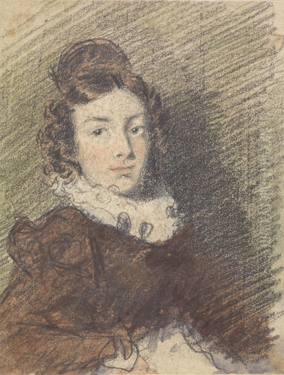 Portrait Study of a Girl Oil Painting by William Henry Hunt