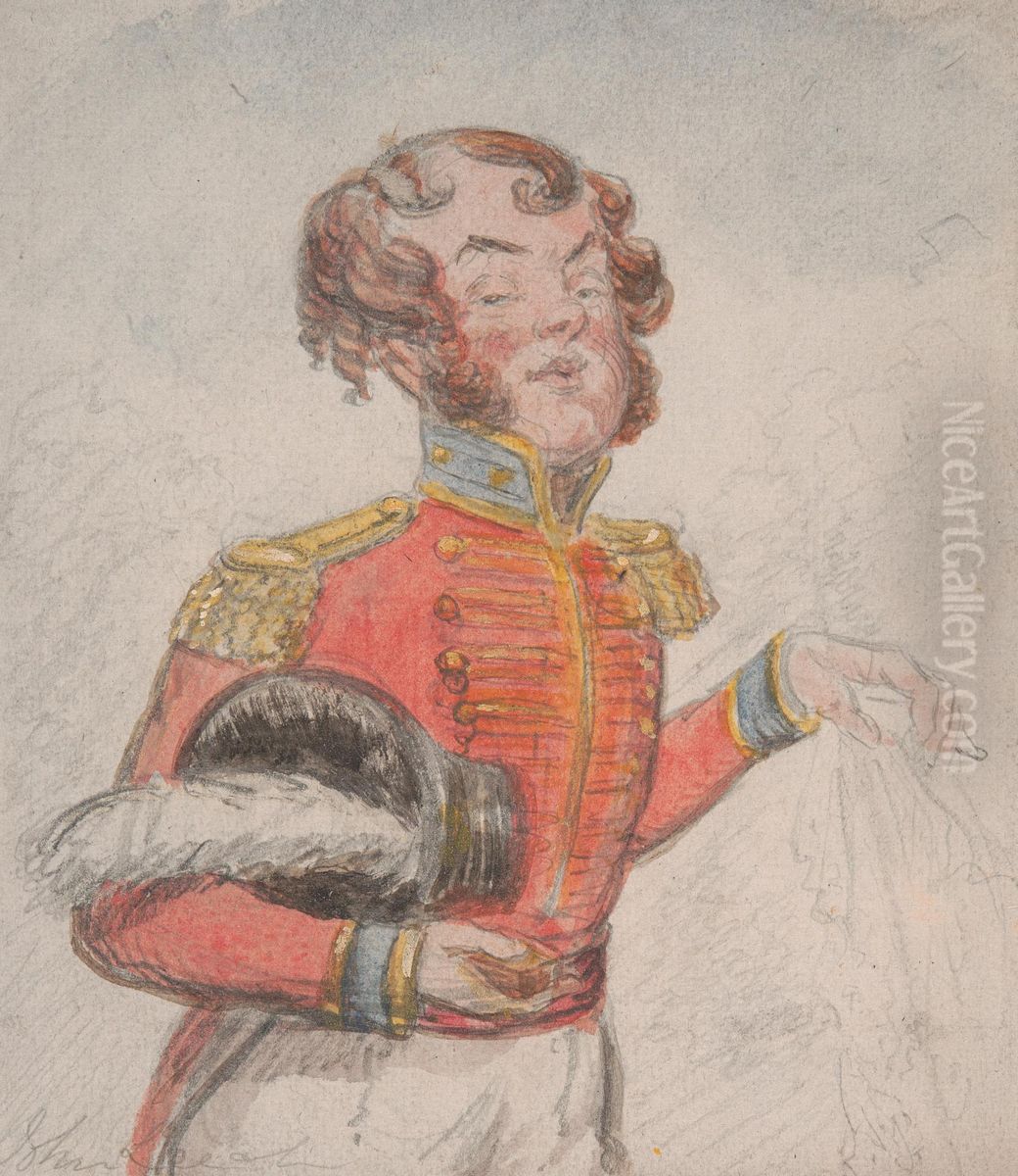 The Captain on Full Pay Oil Painting by John Leech