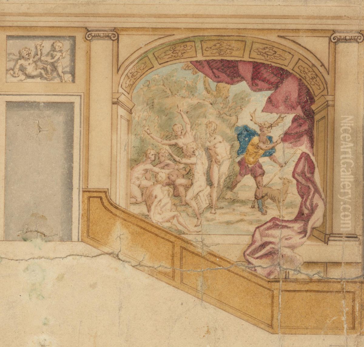 A Study for a Panel on a Staircase Oil Painting by James Thornhill