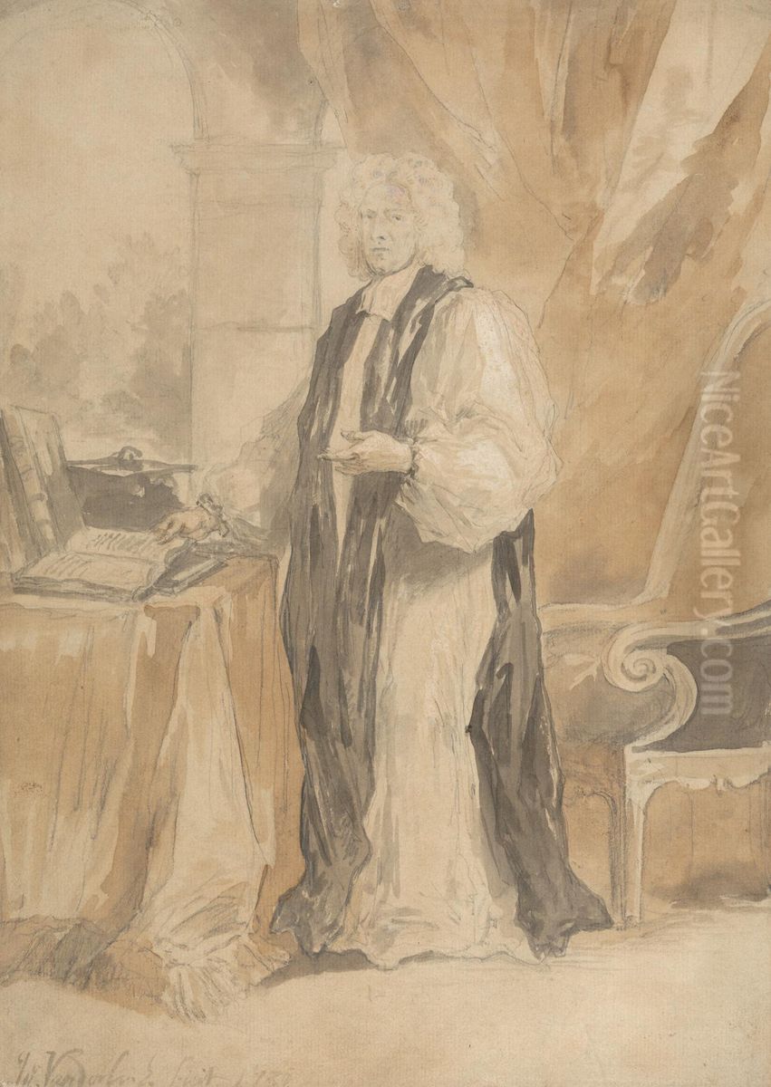 Portrait Study of a Divine Oil Painting by John Vanderbank