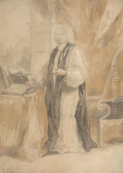 Portrait Study of a Divine Oil Painting by John Vanderbank