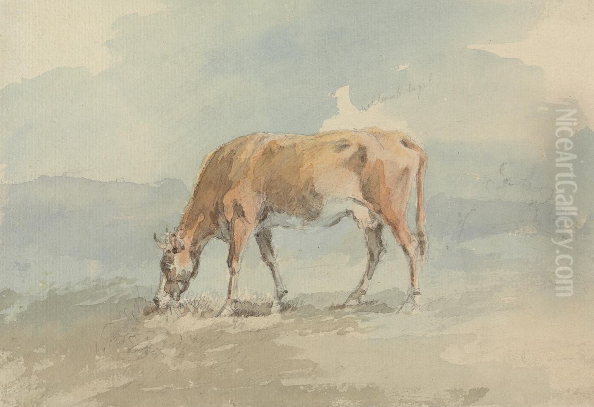 Cow Grazing Oil Painting by Sawrey Gilpin