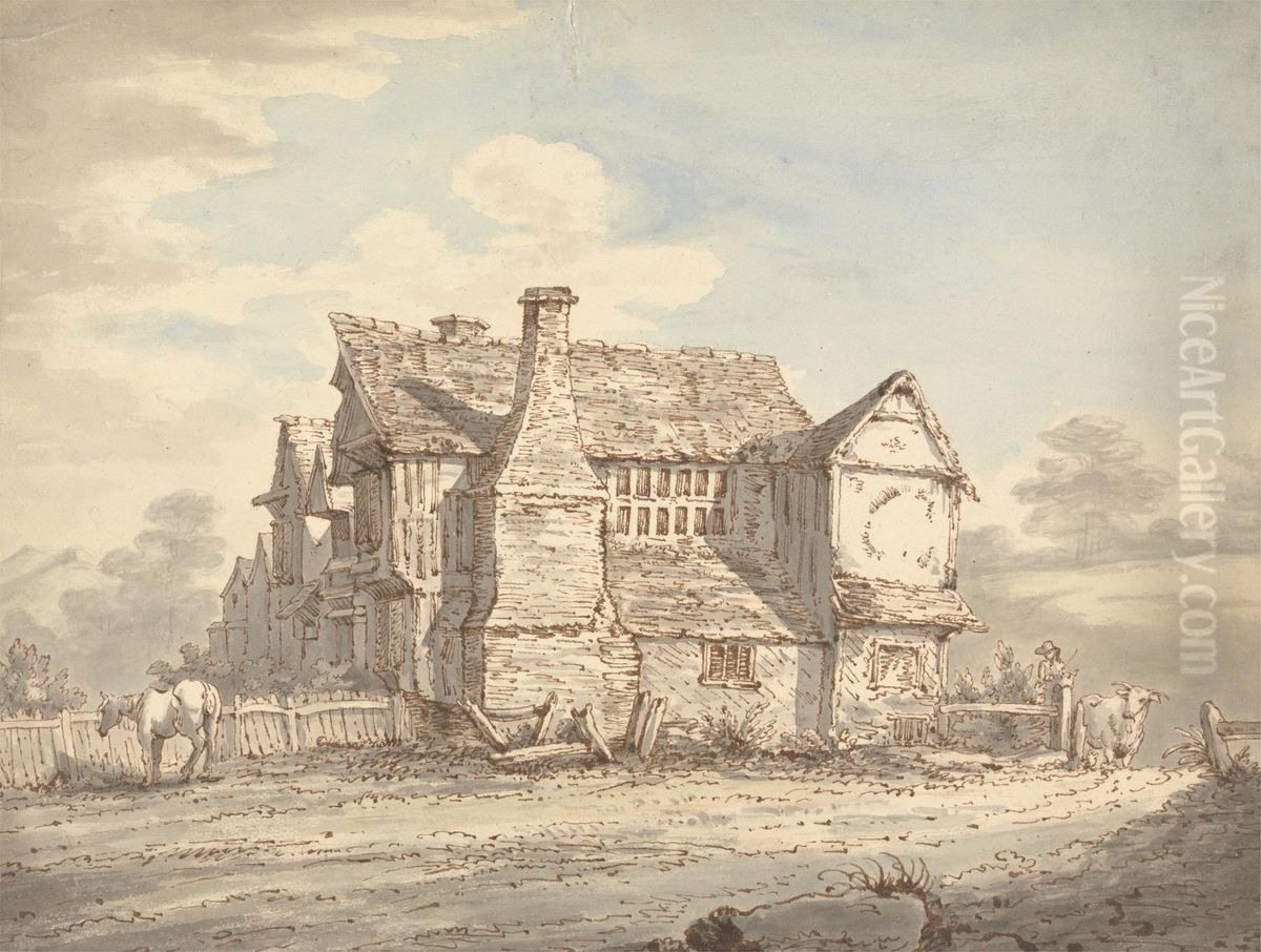 The Farm House Oil Painting by Joseph Farington