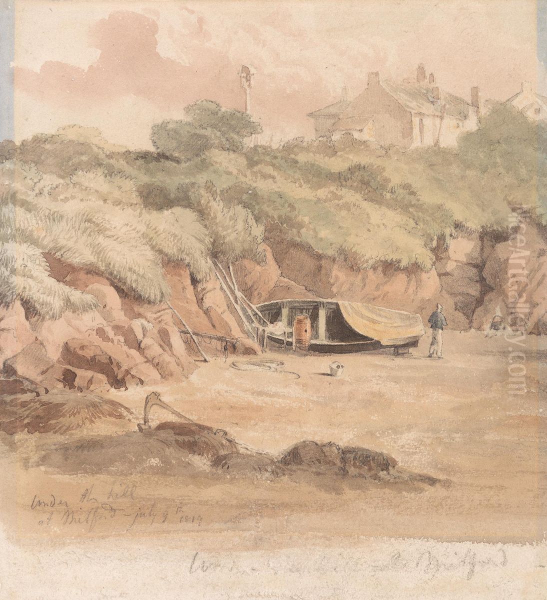 Under the Hill at Milford Oil Painting by John Christian Schetky