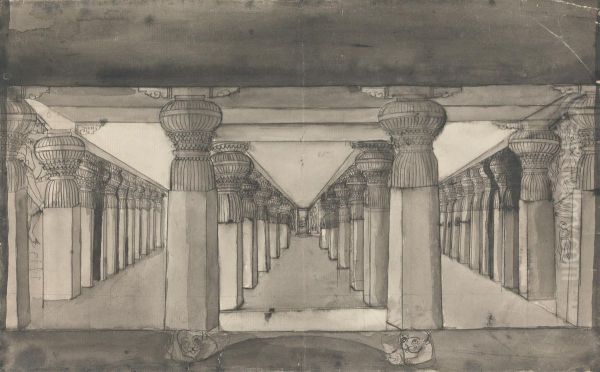 Inside View of Doomar Leyna Oil Painting by Gangaram Chintaman Tambat
