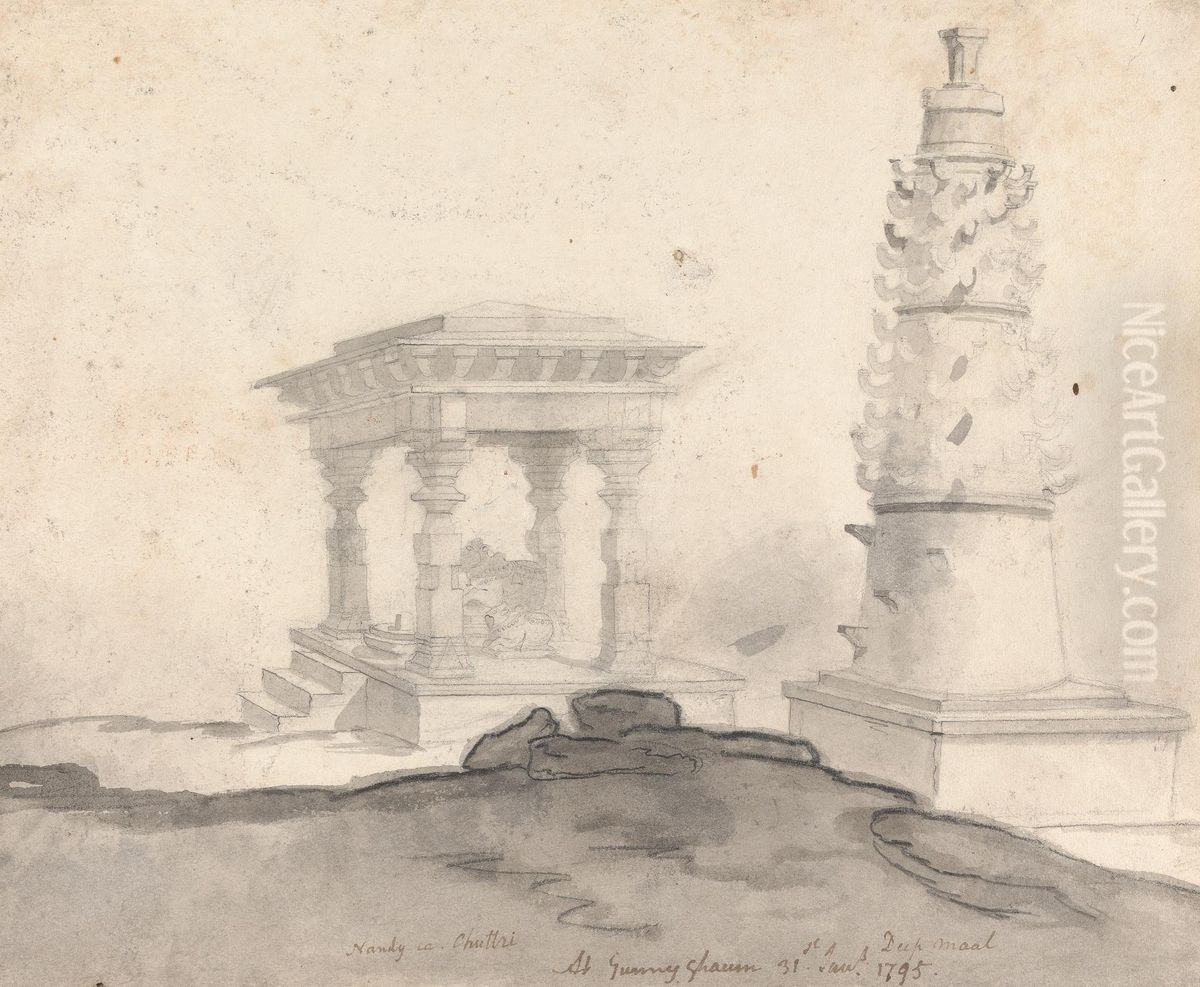 Illumination Column Oil Painting by Gangaram Chintaman Tambat