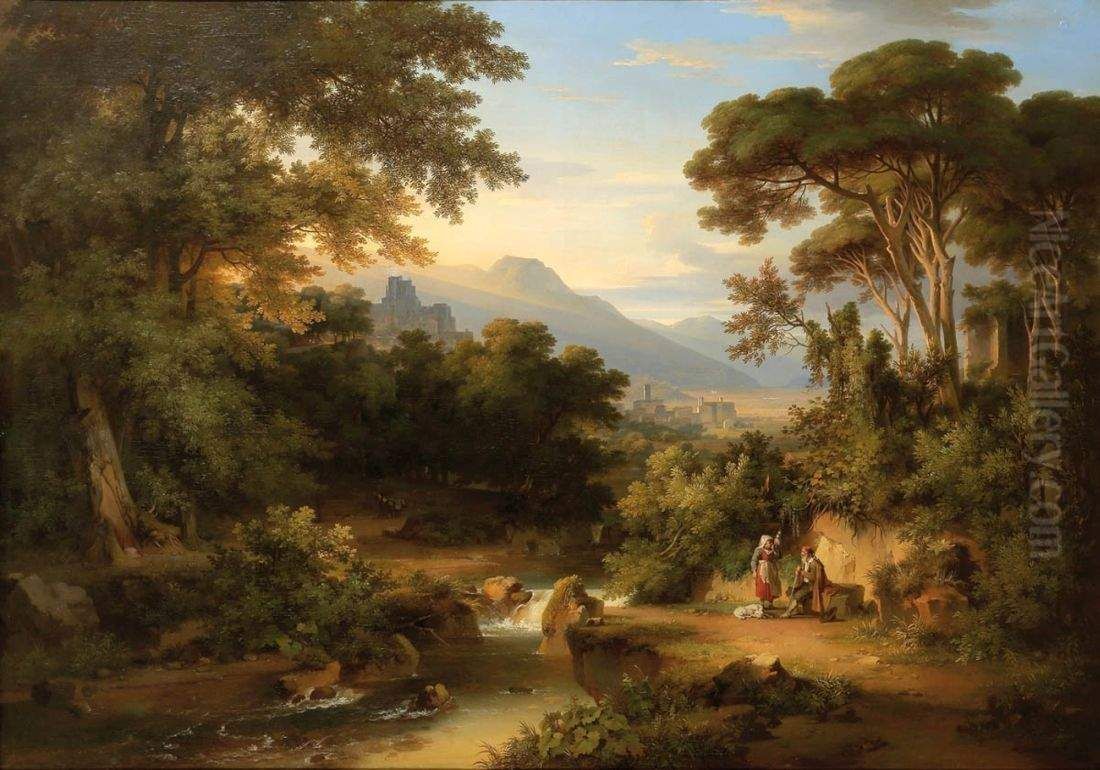 View to Subiaco Oil Painting by August Ahlborn