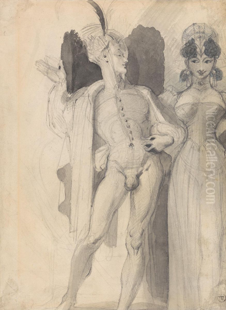 Faust and Margaret Oil Painting by Theodor Von Holst