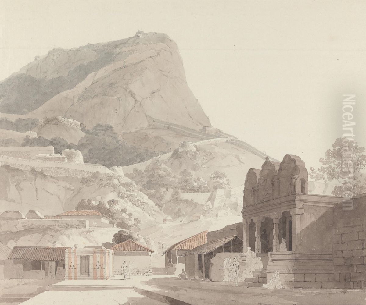 Sankrydroog, Madras Oil Painting by William Daniell RA