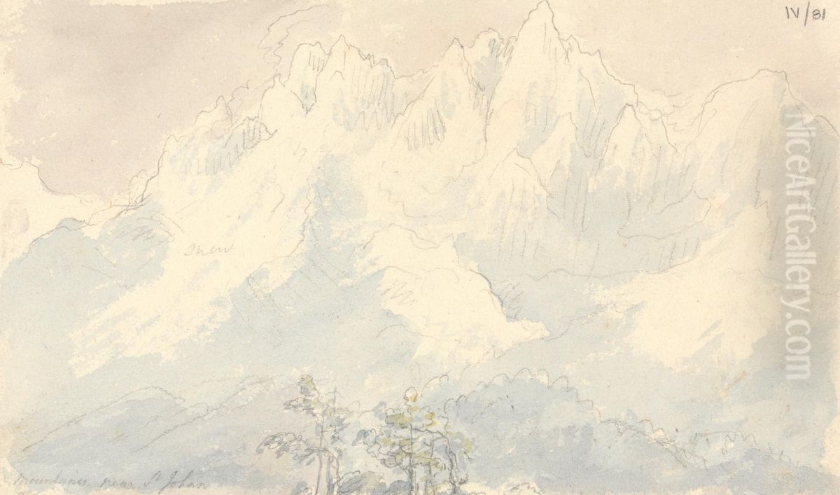 Mountains Near St. Johann, Austria Oil Painting by Robert Smirke