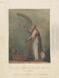 Man Playing a Harp