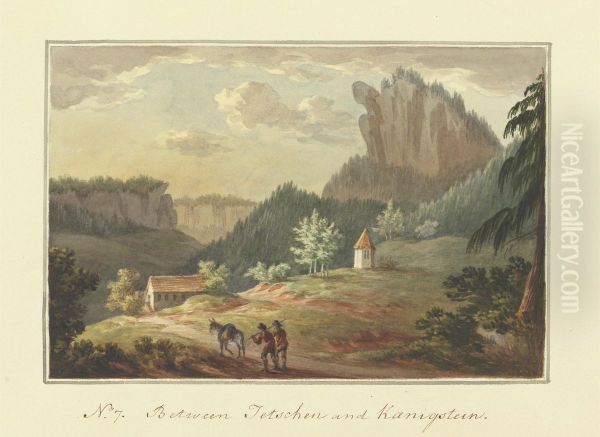 [One from] Views in Saxony, France, Spain, Reba, Italy, Sicily... Oil Painting by Sir Richard Hoare, 2nd Baronet