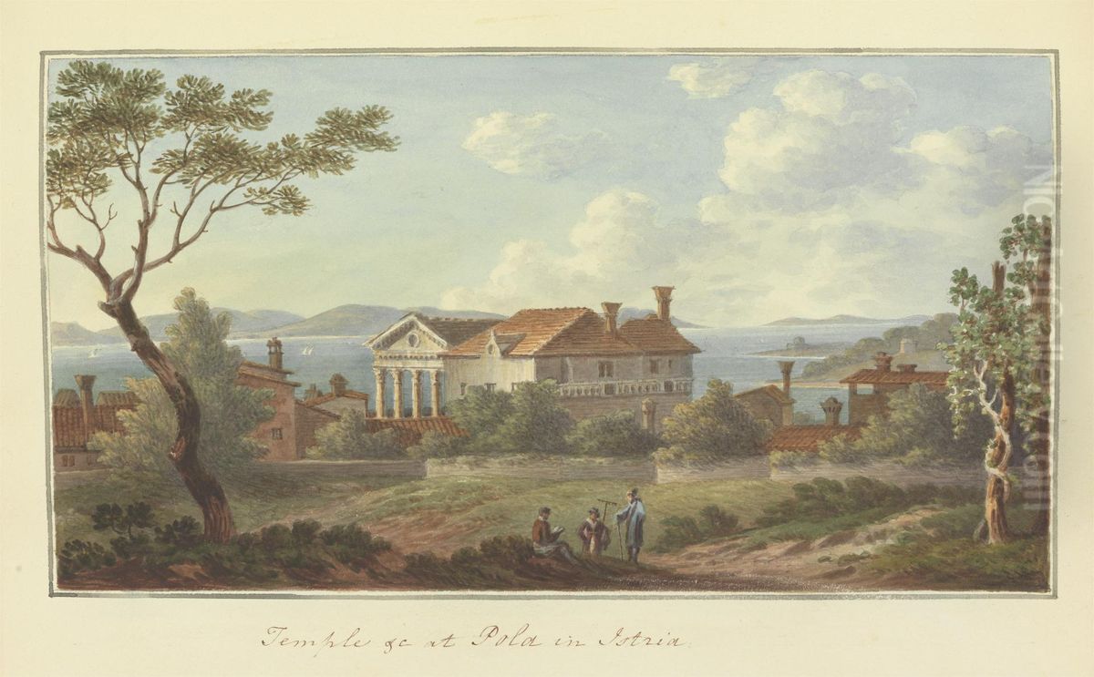 [One from] Views in Saxony, France, Spain, Reba, Italy, Sicily... Oil Painting by Sir Richard Hoare, 2nd Baronet