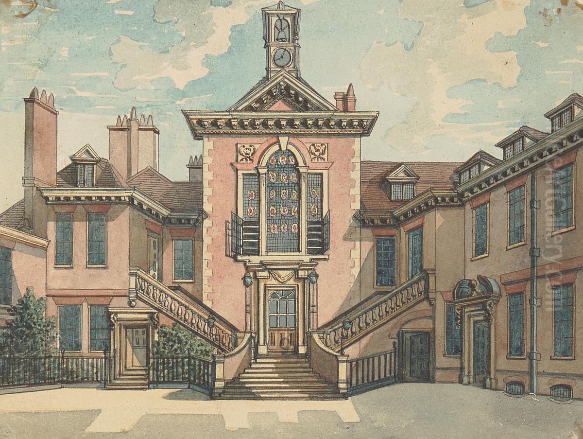 Sergeant's Inn Oil Painting by Samuel Ireland