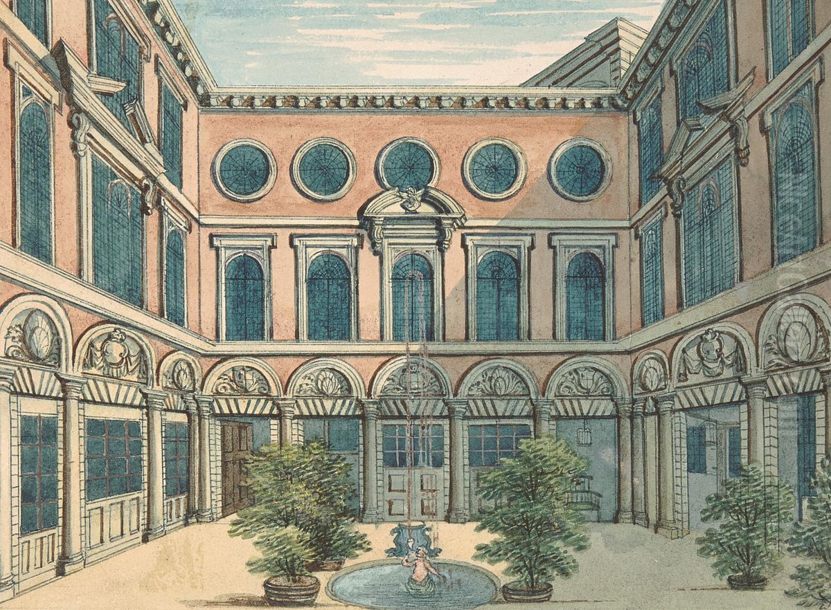 Tallow Chandler's Hall Oil Painting by Samuel Ireland