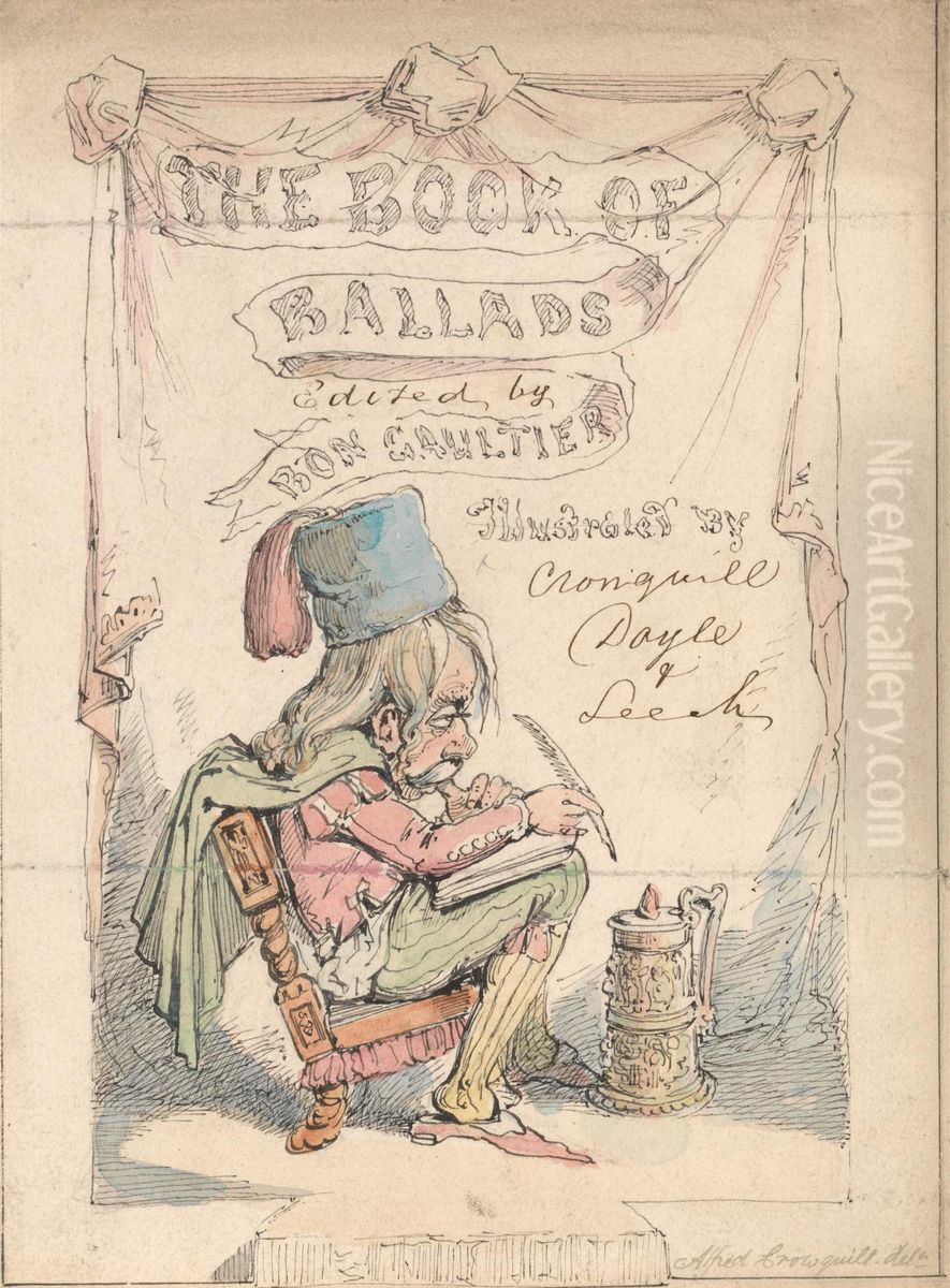 Original Frontispiece for 'Book of Ballads' (Bon Gaultier) Oil Painting by Alfred Henry Forrester