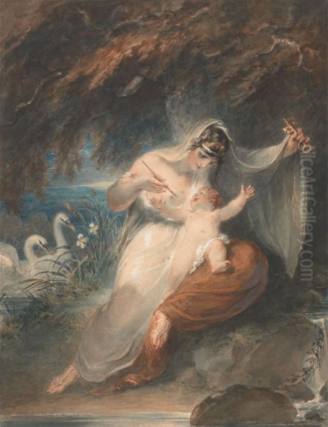 Thomas Gray, The Progress of Poesy, III.1 Oil Painting by William Hamilton