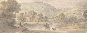 Fording the Stream in a Mountain Valley