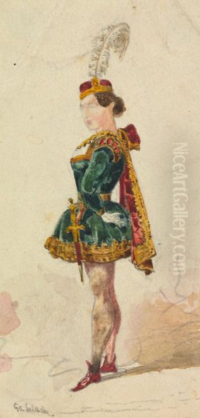 Woman in Costume Oil Painting by George Augustus Sala