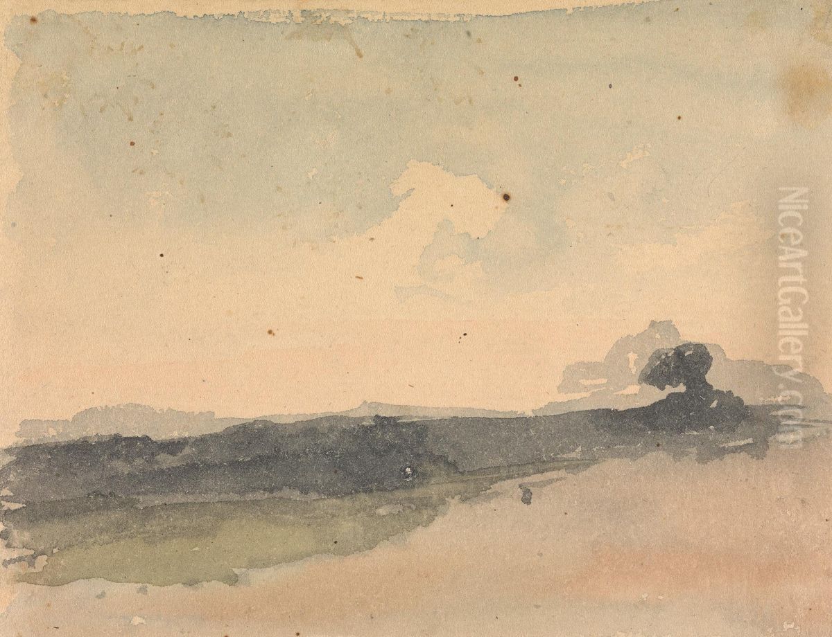 Hilly Landscape Oil Painting by Thomas Sully