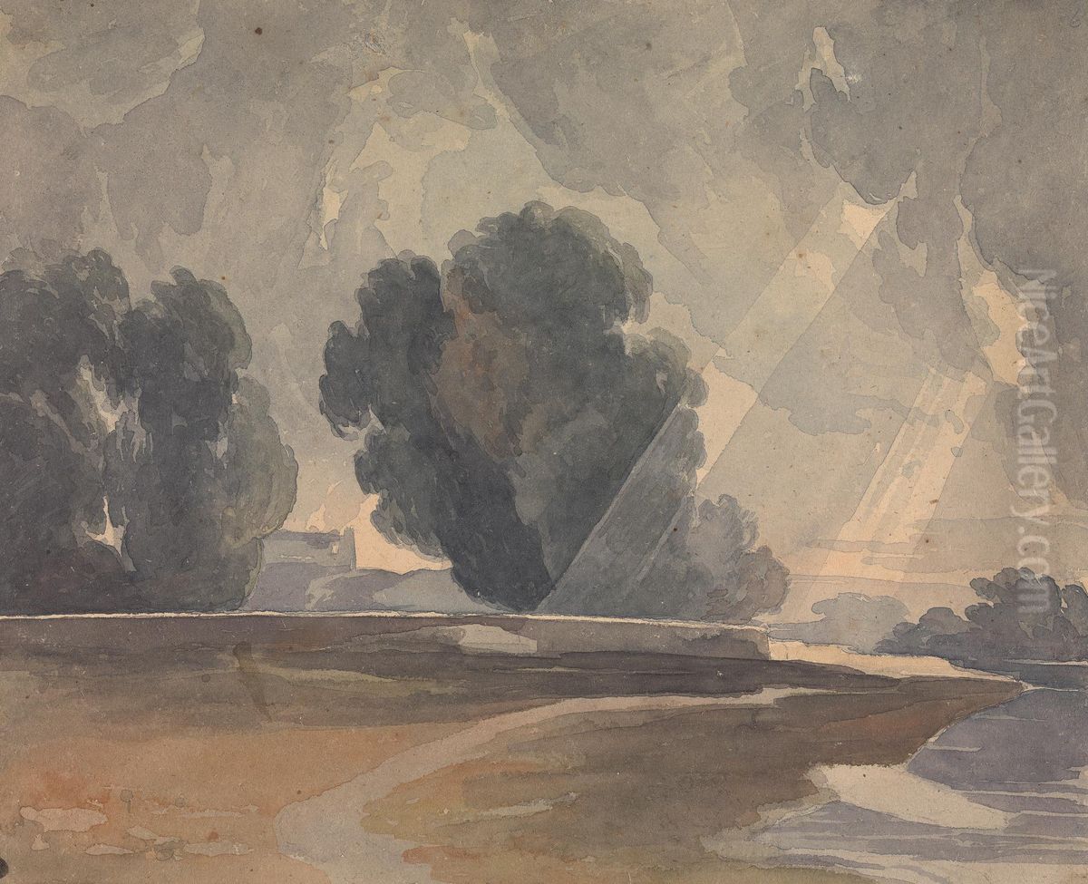 Landscape with Trees and Lake Oil Painting by Thomas Sully