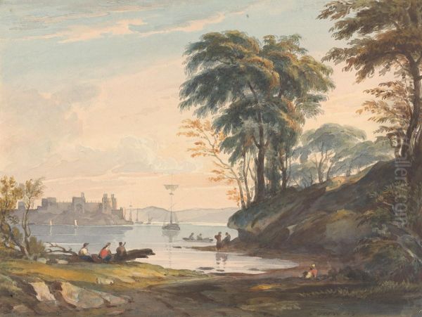 Augt 15th. Conway Castle Oil Painting by Thomas Sully