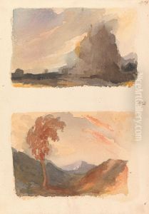 Landscape with Large Cliff in Foreground - Cuyp's Principle (no. 3); Landscape with Tree in Foreground, Mountains in Distance - Both's Principle (no. 4) Landscape with Large Cliff in Foreground - Cuyp's Principle (no. 3); Landscape with Tree in Foreground, Mountains in Distance - Both's Principle (no. 4)
