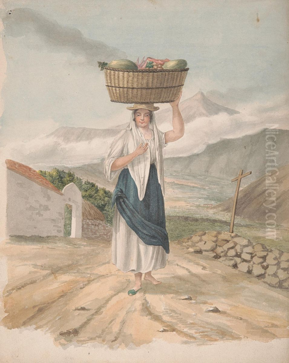 Female huckster of Port Orotava Oil Painting by Alfred Diston