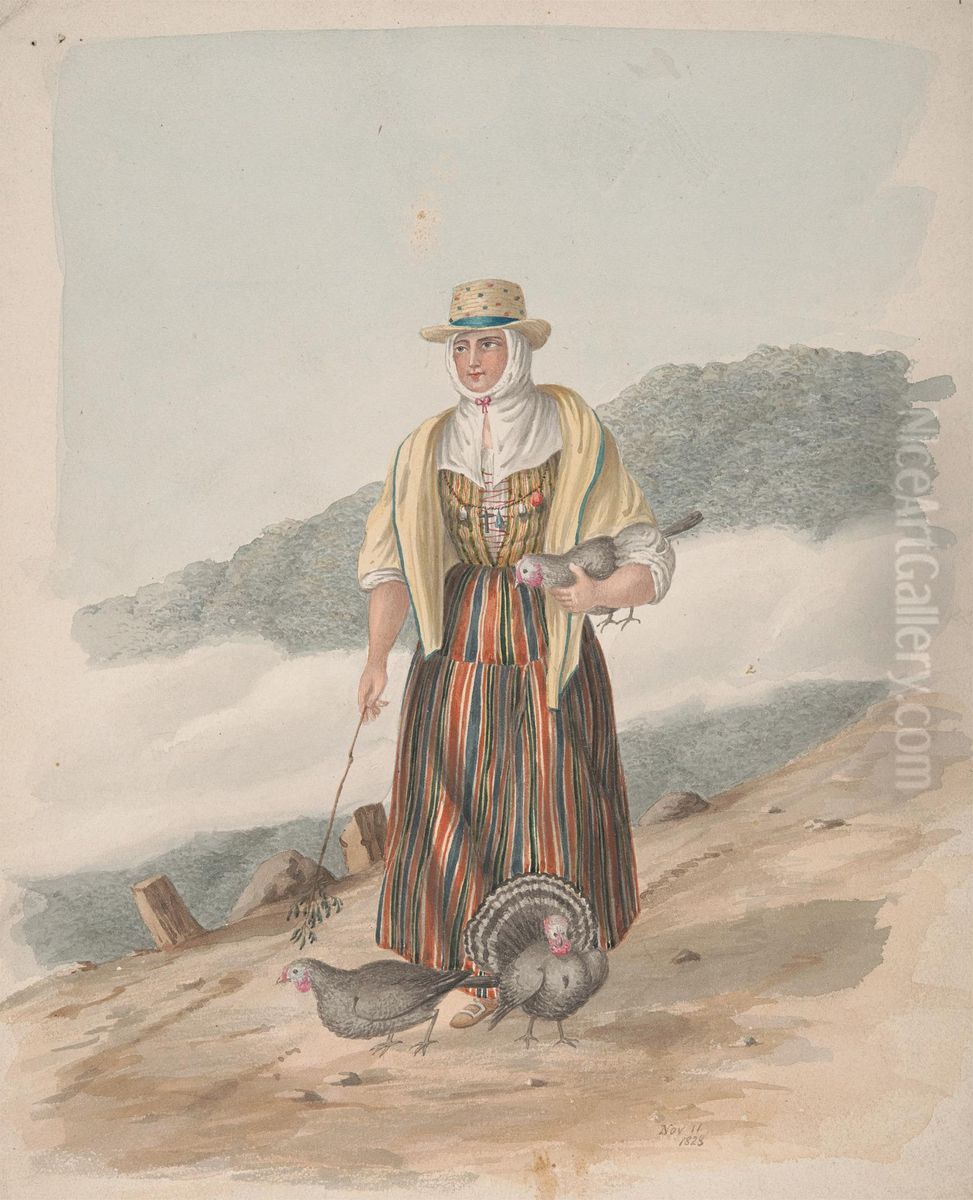 Woman of Ycod el Alto, Tenerife Oil Painting by Alfred Diston