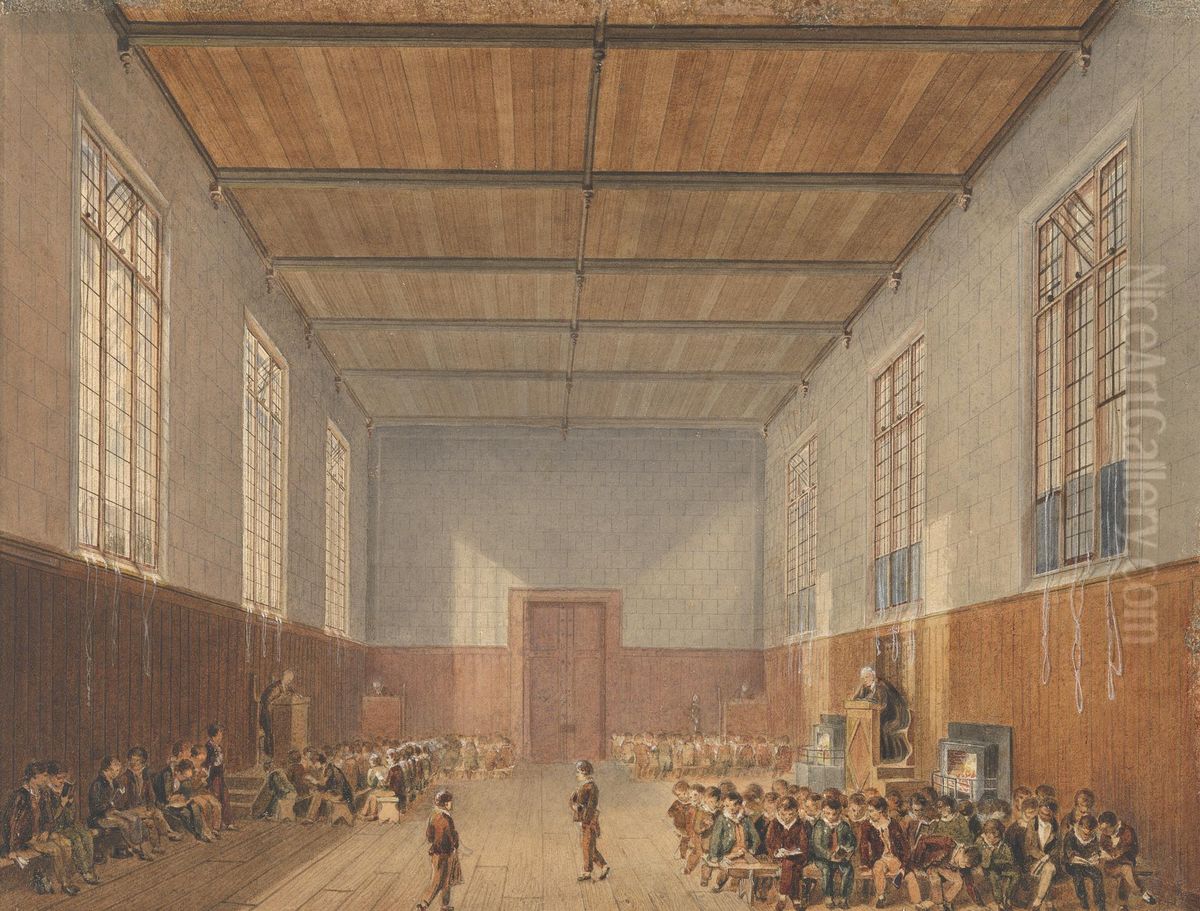 The Hall, Rugby School Oil Painting by John Gendall