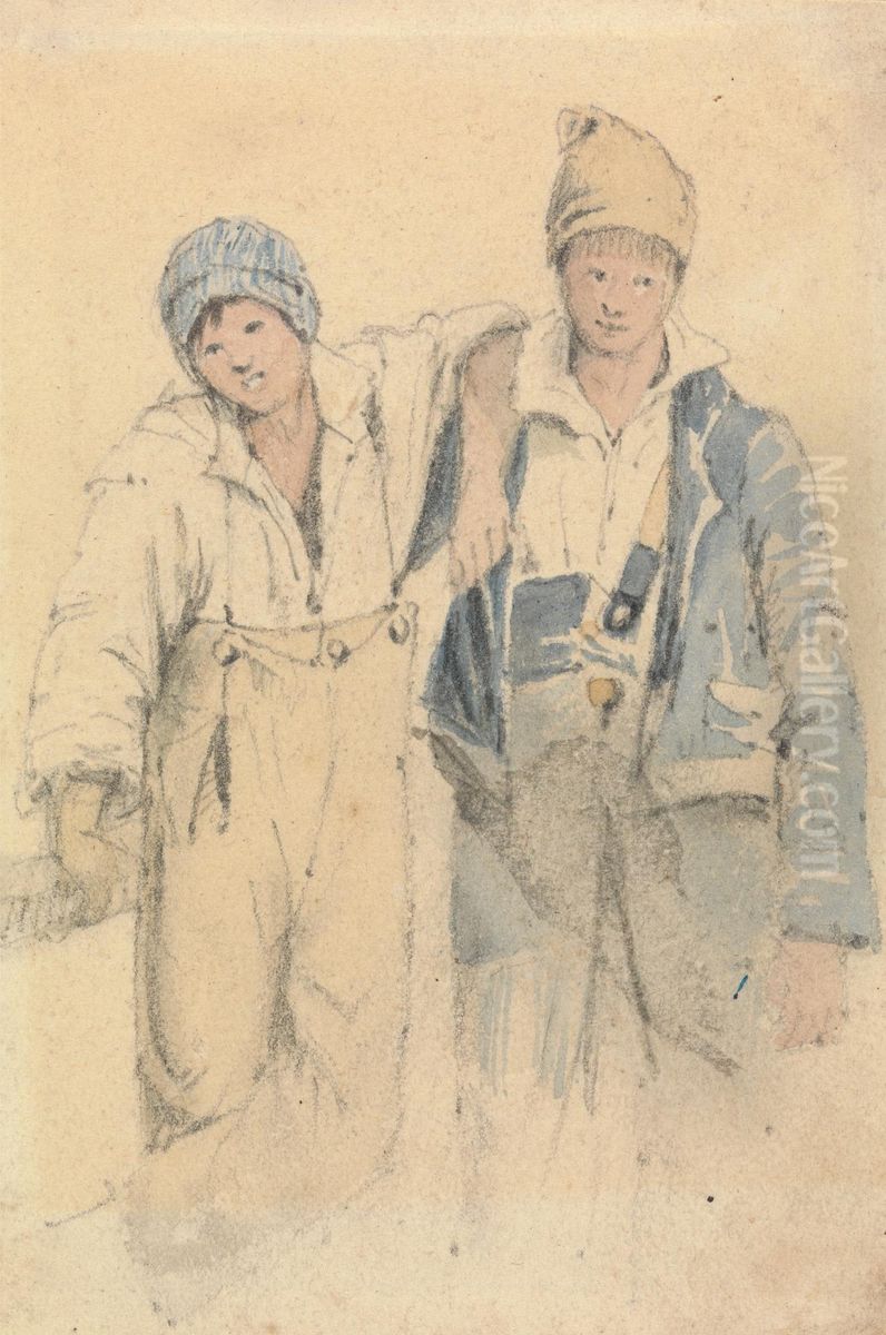 Two Boys Oil Painting by Samuel Prout