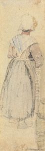 A Peasant Woman, Standing, Seen From Behind