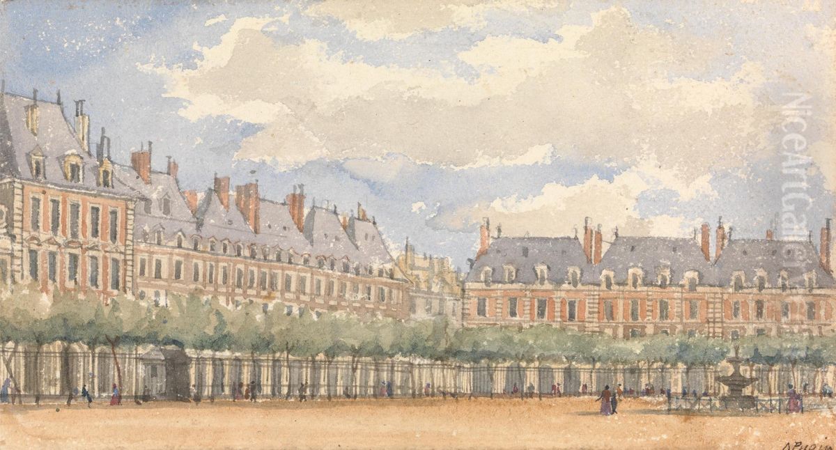 Place Royale, Paris Oil Painting by Augustus Pugin