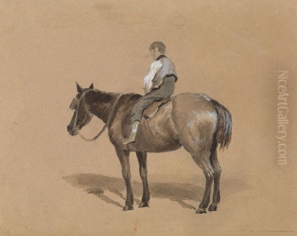 Stable Boy on a Pony Oil Painting by Arthur James Stark