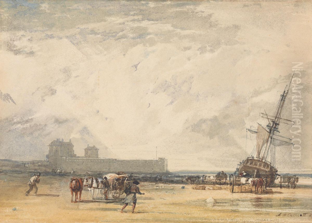 Near St. Malo Oil Painting by Augustus Wall Callcott