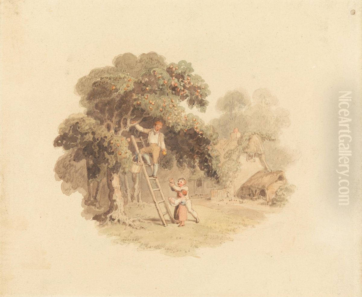 An Apple Tree Near a Cottage Oil Painting by Richard Westall