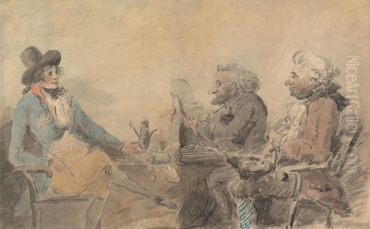 The Prince Regent and the Moneylenders Oil Painting by Henry Bunbury The Prince Regent and the Moneylenders Oil Painting by Henry Bunbury