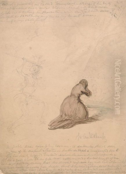 Devoted Wife Oil Painting by George Cruikshank
