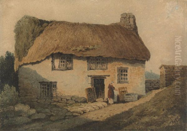 The Thatched Cottage Oil Painting by Samuel Prout