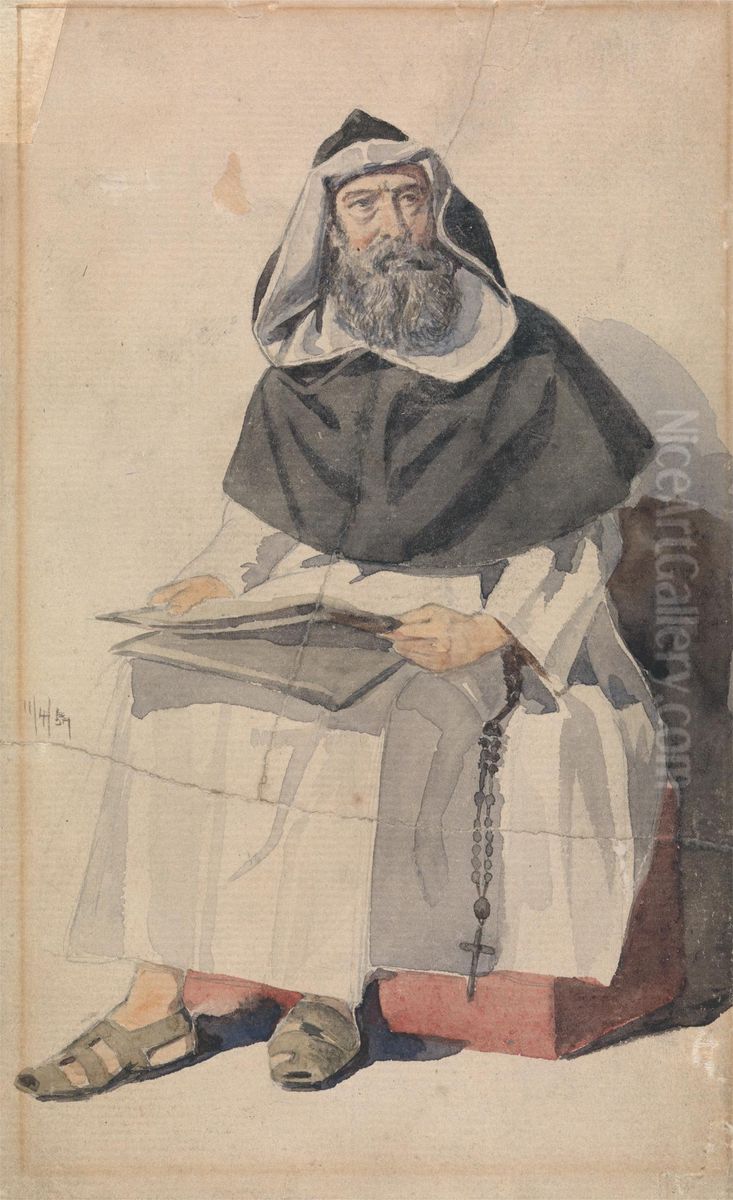 Portrait of a Monk Oil Painting by Richard Dadd