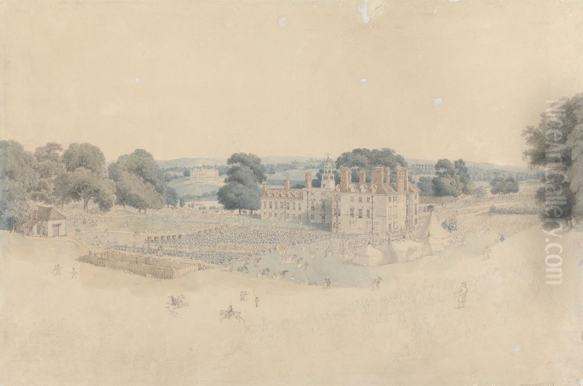 The Dinner in Mote Park, Maidstone, after the Royal Review of the Kentish Volunteers Oil Painting by William Alexander