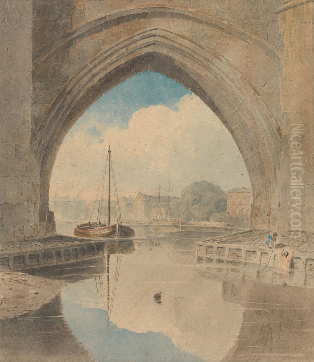 The Bridge Oil Painting by John Varley